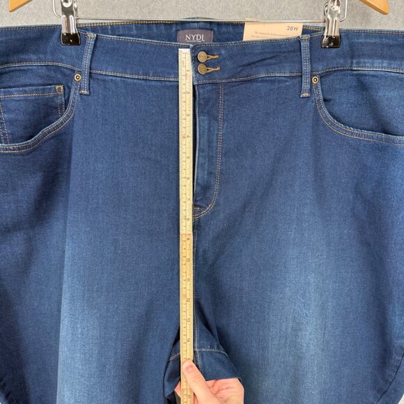 NYDJ Marilyn Straight Leg Jeans Size 28W Cooper Dark Wash Denim Lift Tuck NEW - Picture 12 of 14